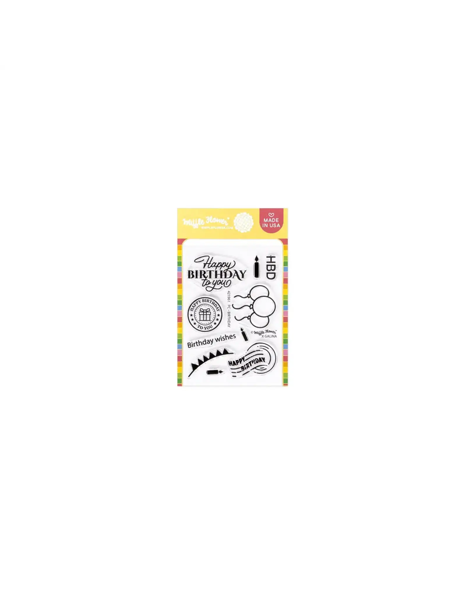 WAFFLE FLOWER WAFFLE FLOWER POSTAGE COLLAGE BIRTHDAY CLEAR STAMP SET
