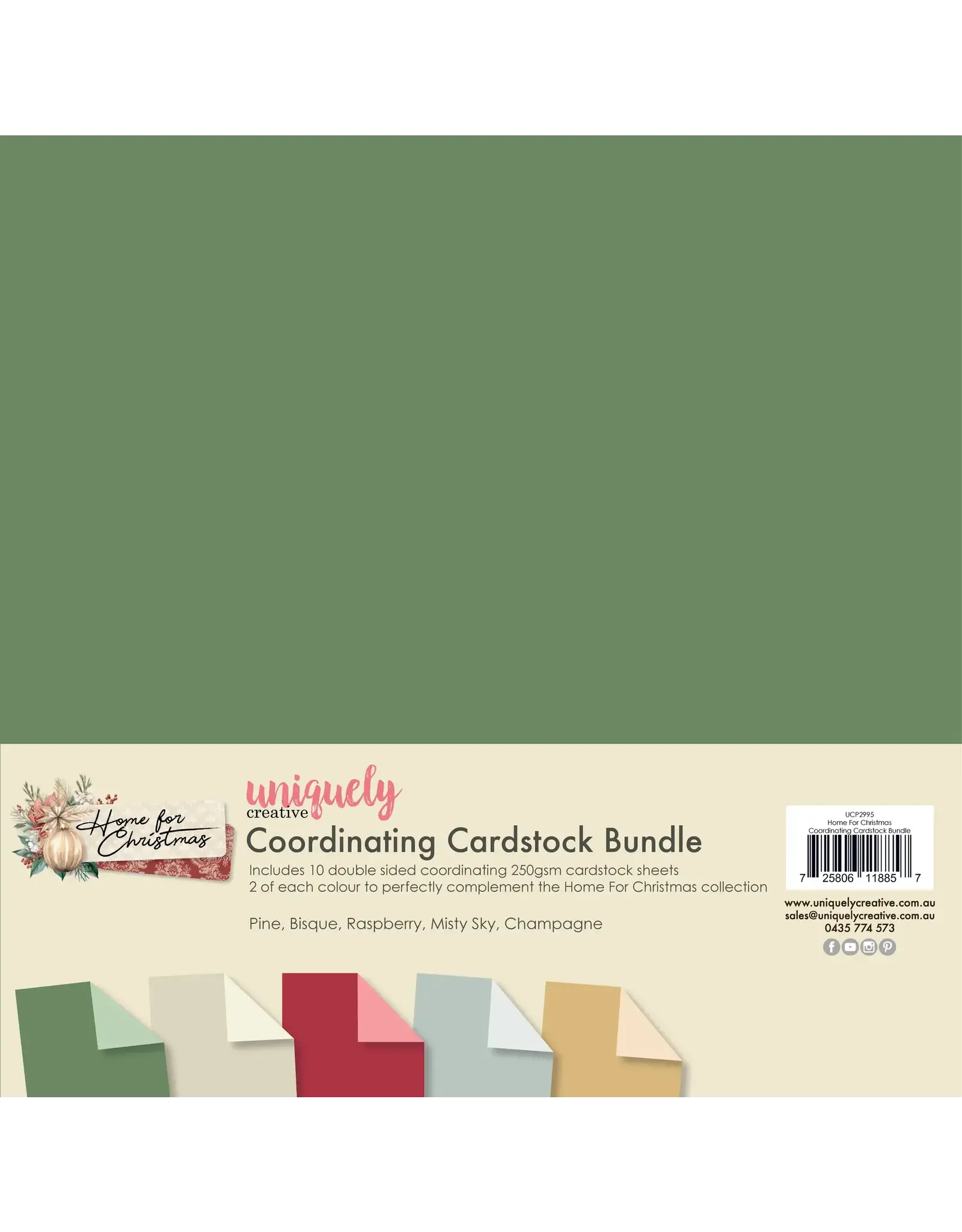 UNIQUELY CREATIVE UNIQUELY CREATIVE HOME FOR CHRISTMAS 12x12 CARDSTOCK BUNDLE