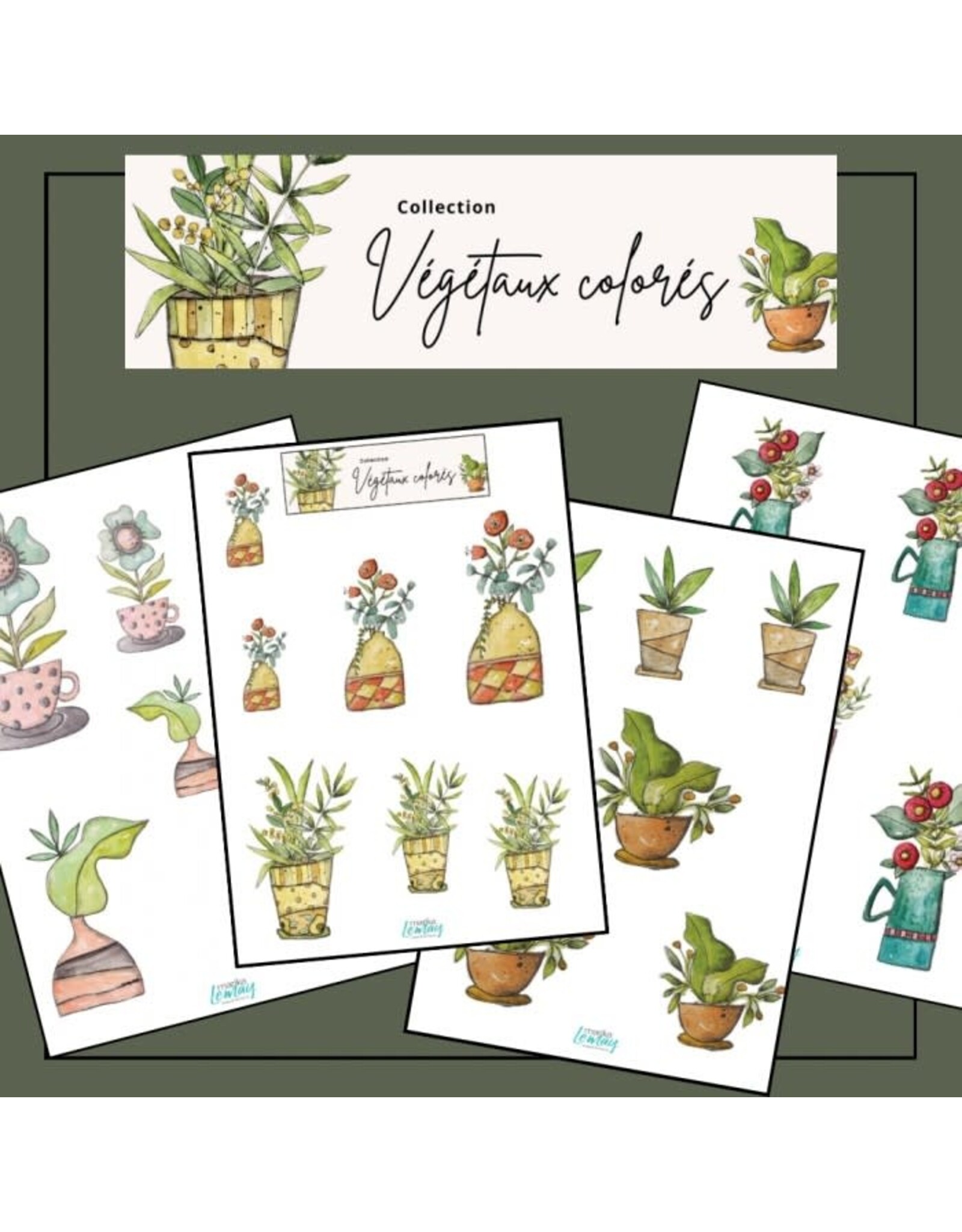 RONRON DESIGNS RONRON DESIGNS MARIKA LEMAY: VÉGÉTAUX COLORÉS EPHEMERA