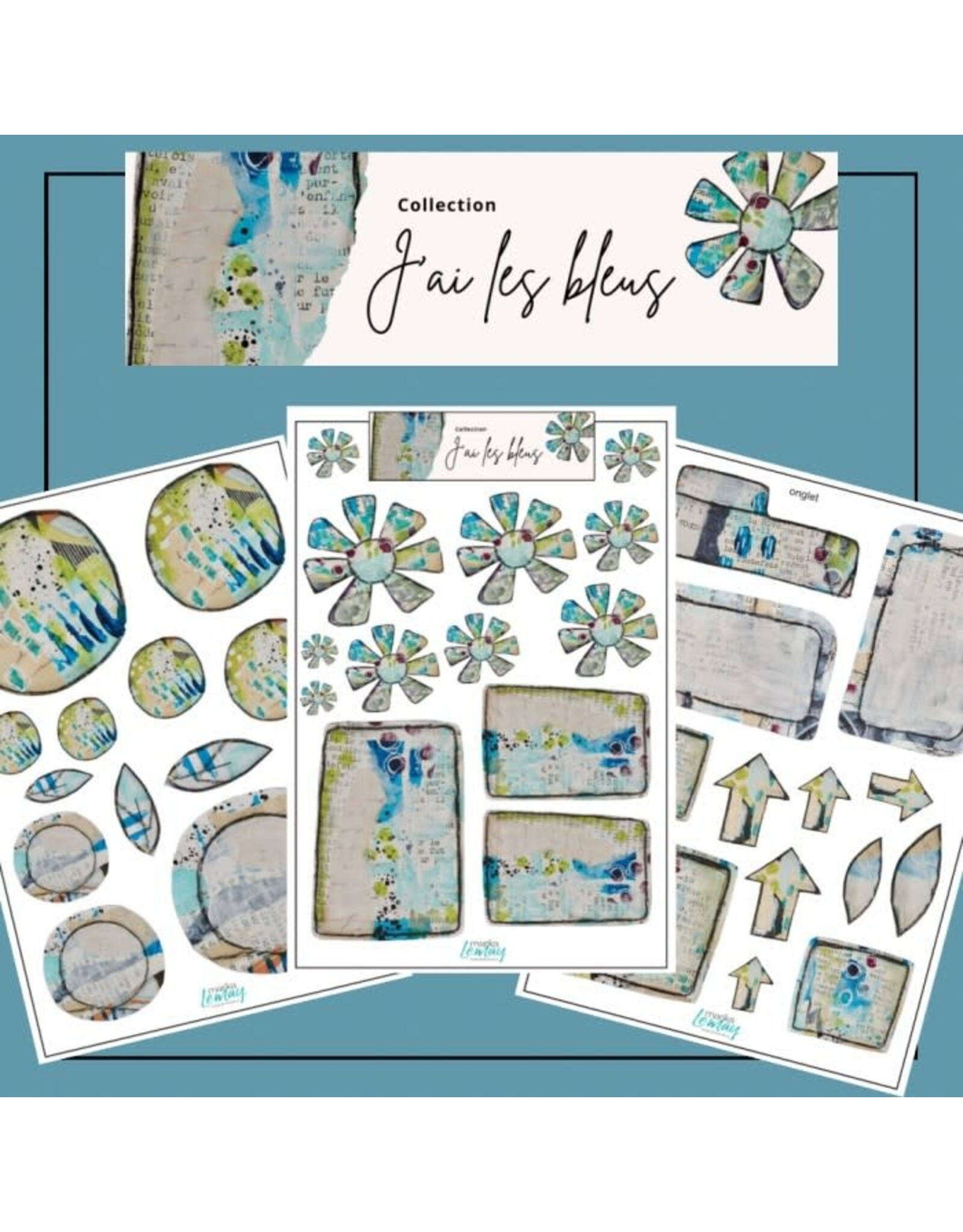 RONRON DESIGNS RONRON DESIGNS MARIKA LEMAY: J'AI LES BLEUS EPHEMERA