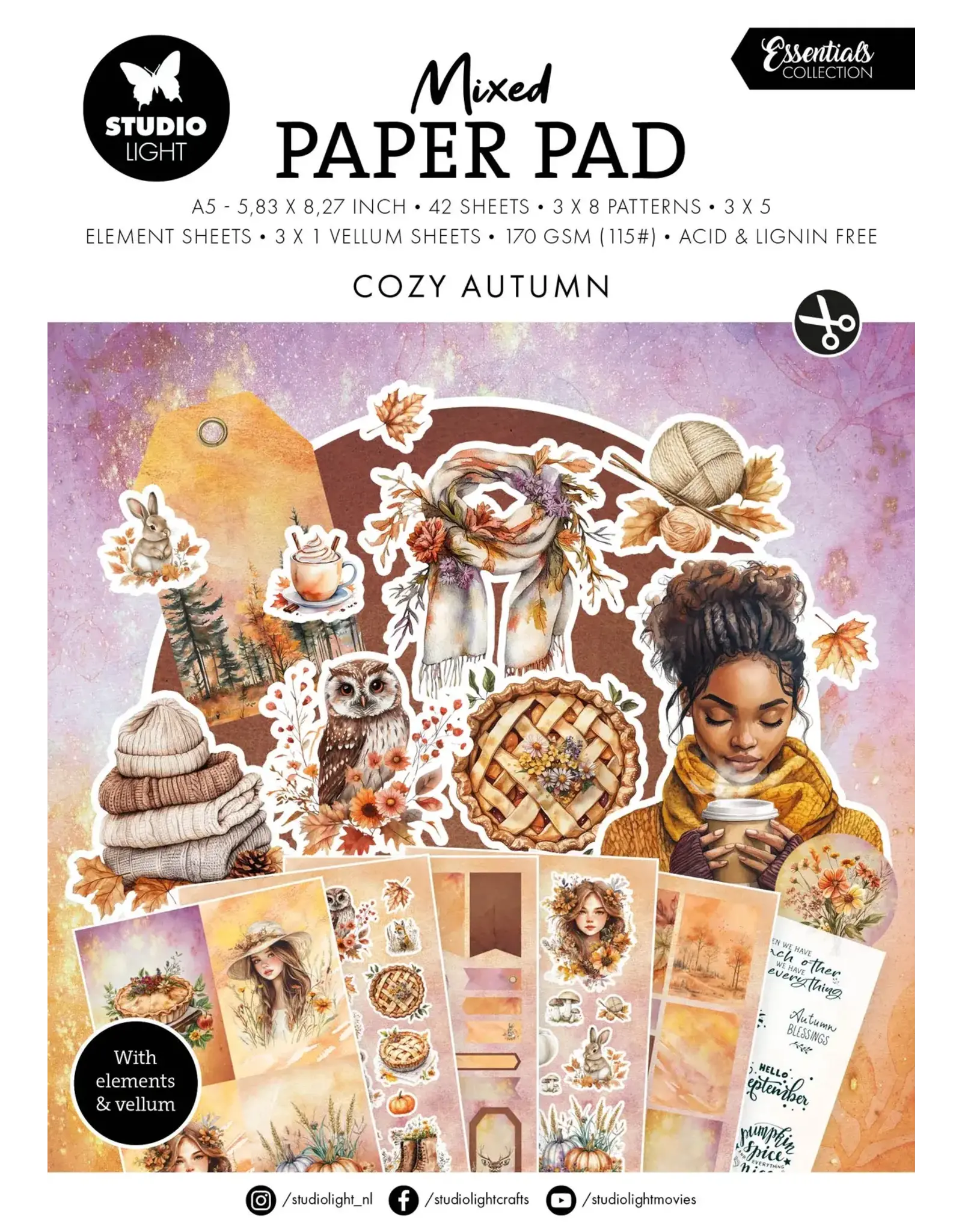 STUDIOLIGHT STUDIOLIGHT ESSENTIALS COLLECTION COZY AUTUMN MIXED PAPER PAD