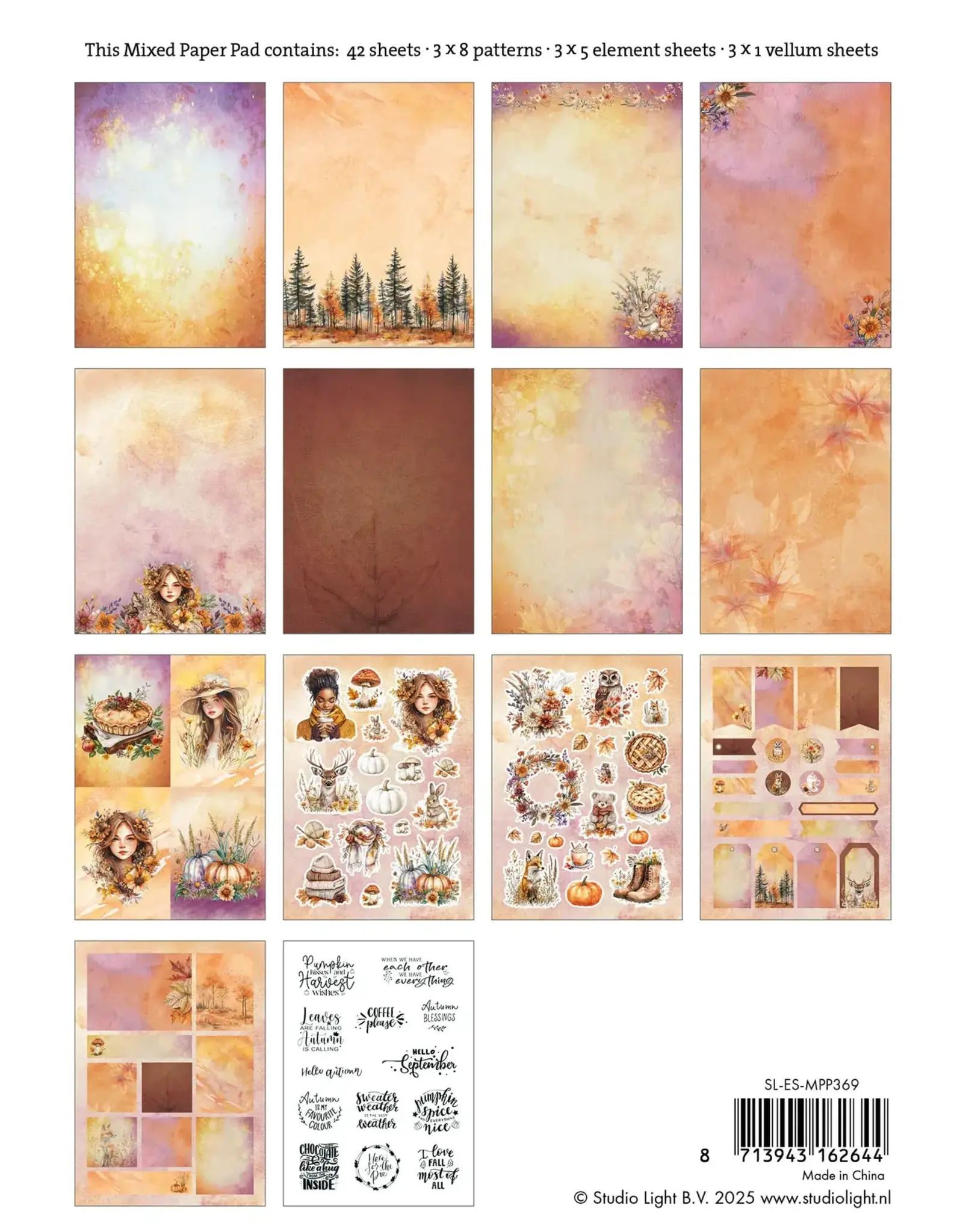 STUDIOLIGHT STUDIOLIGHT ESSENTIALS COLLECTION COZY AUTUMN MIXED PAPER PAD