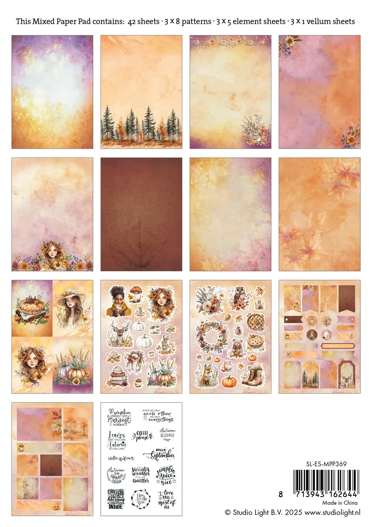 STUDIOLIGHT STUDIOLIGHT ESSENTIALS COLLECTION COZY AUTUMN MIXED PAPER PAD