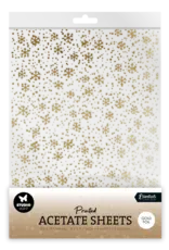 STUDIOLIGHT STUDIOLIGHT ESSENTIALS COLLECTION GOLD SNOWFLAKES ACETATE SHEETS