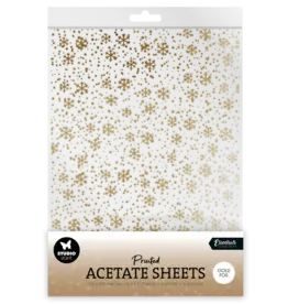 STUDIOLIGHT STUDIOLIGHT ESSENTIALS COLLECTION GOLD SNOWFLAKES ACETATE SHEETS