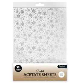 STUDIOLIGHT STUDIOLIGHT ESSENTIALS COLLECTION SILVER SNOWFLAKES ACETATE SHEETS