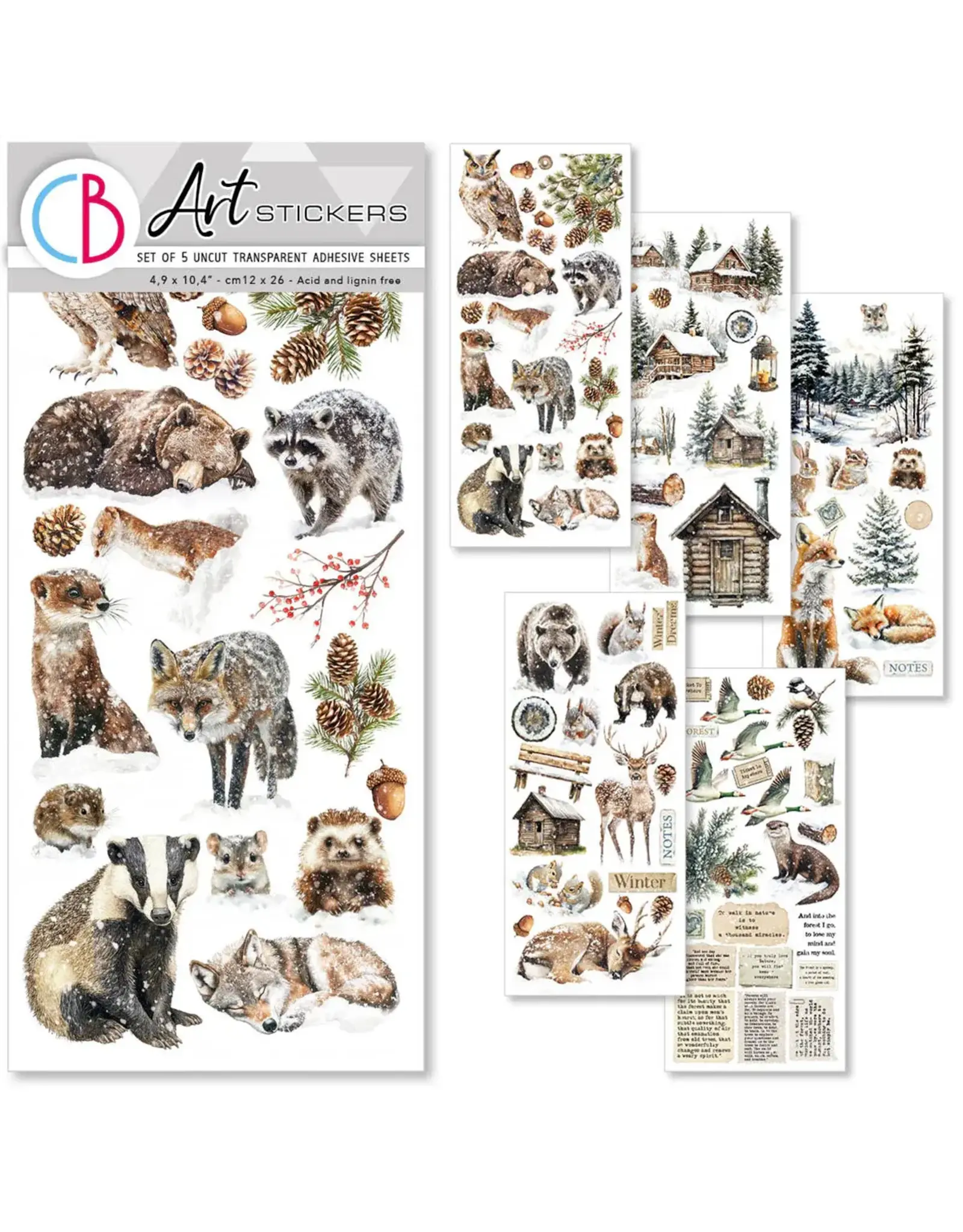 CIAO BELLA CIAO BELLA FOREST TALES TRANSPARENT ADHESIVE SHEETS 5/PK