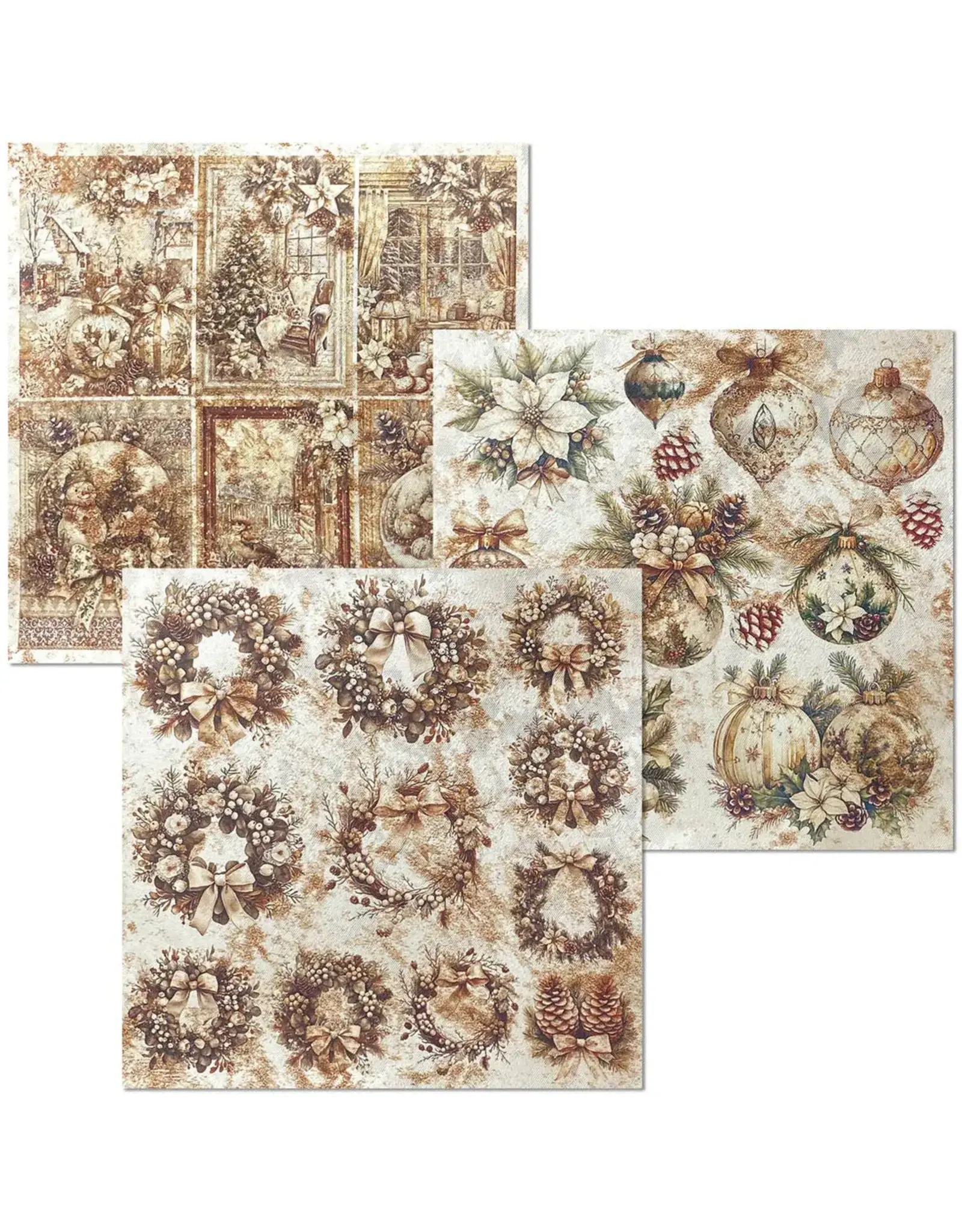 CIAO BELLA CIAO BELLA WINTER SEASON 6x6 DELUXE COPPER & VELLUM MIXED PAPER PACK 6 SHEETS