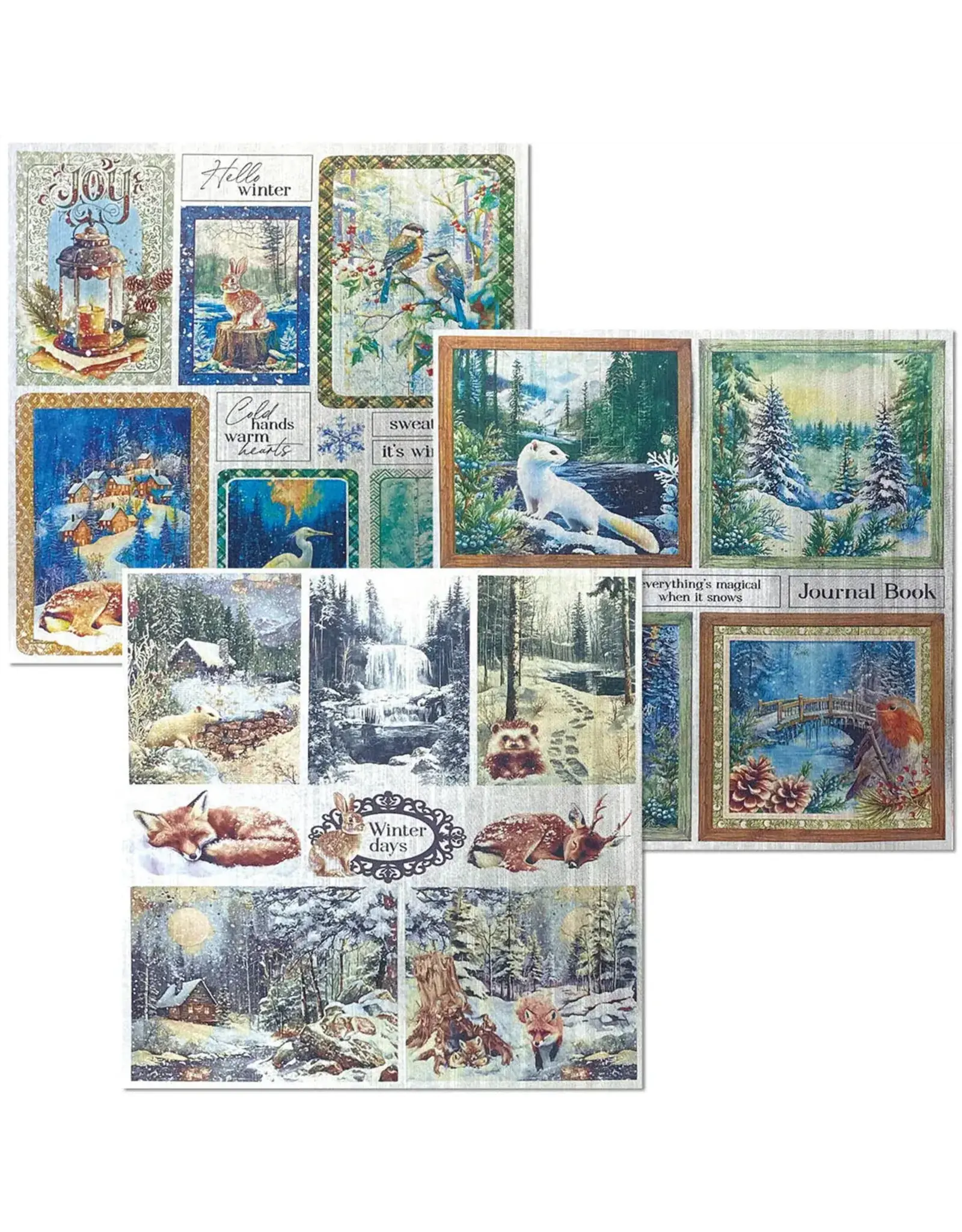 CIAO BELLA CIAO BELLA FOREST TALES 6x6 DELUXE SILVER & VELLUM MIXED PAPER PACK 6 SHEETS