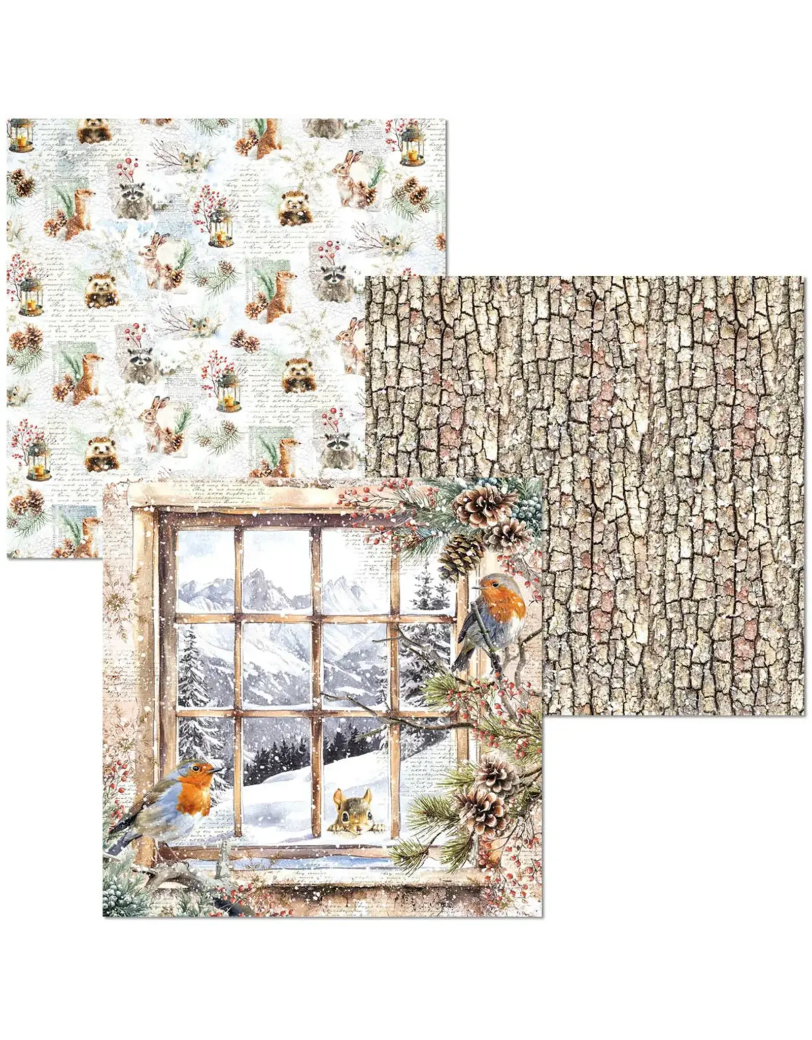 CIAO BELLA CIAO BELLA FOREST TALES 6x6 DELUXE SILVER & VELLUM MIXED PAPER PACK 6 SHEETS