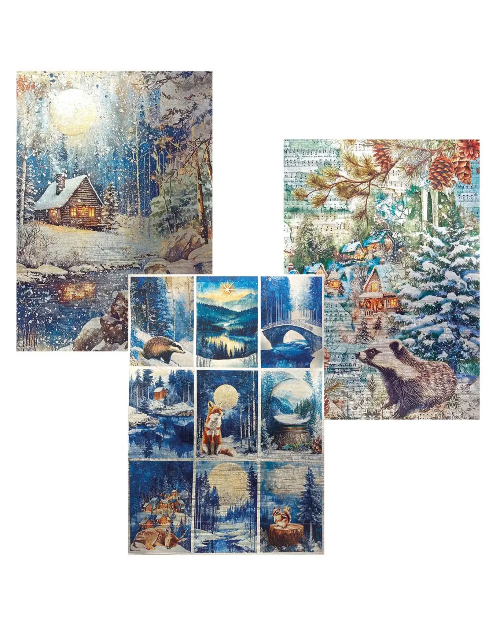 CIAO BELLA CIAO BELLA FOREST TALES A4 DELUXE SILVER & VELLUM MIXED PAPER PACK 6 SHEETS