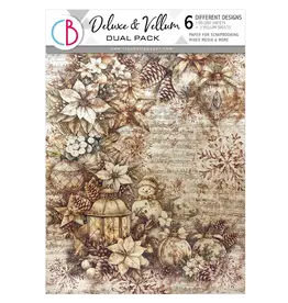 CIAO BELLA CIAO BELLA WINTER SEASON A4 DELUXE COPPER & VELLUM MIXED PAPER PACK 6 SHEETS