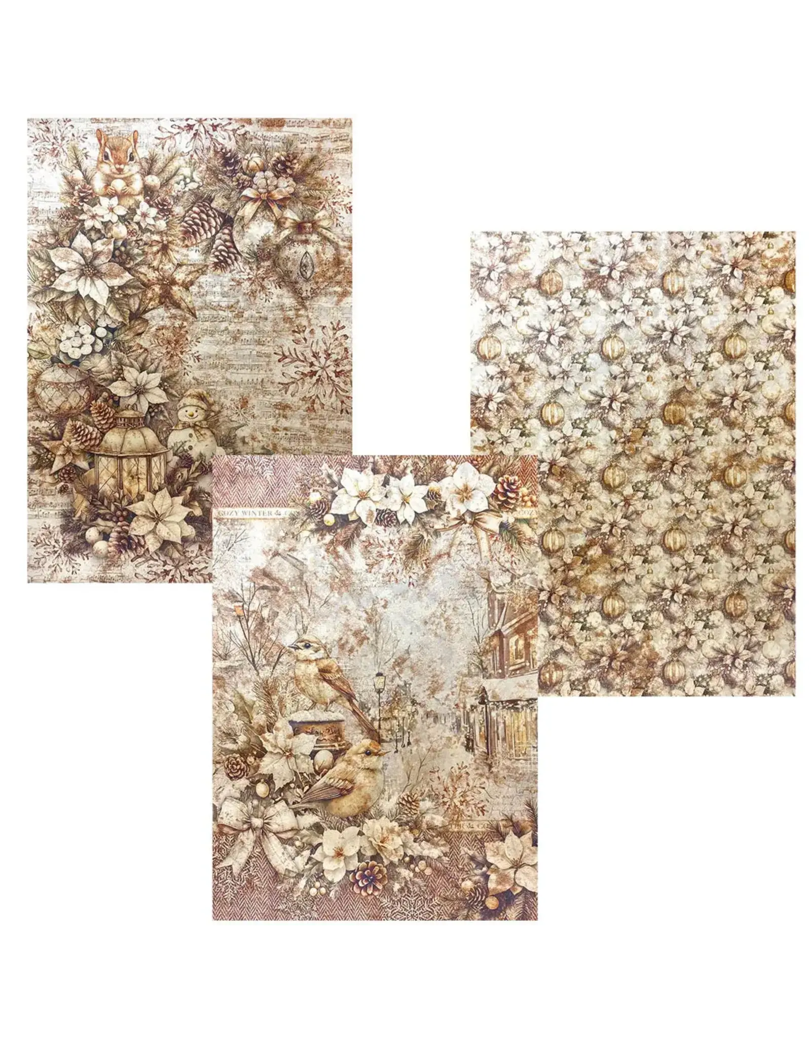 CIAO BELLA CIAO BELLA WINTER SEASON A4 DELUXE COPPER & VELLUM MIXED PAPER PACK 6 SHEETS