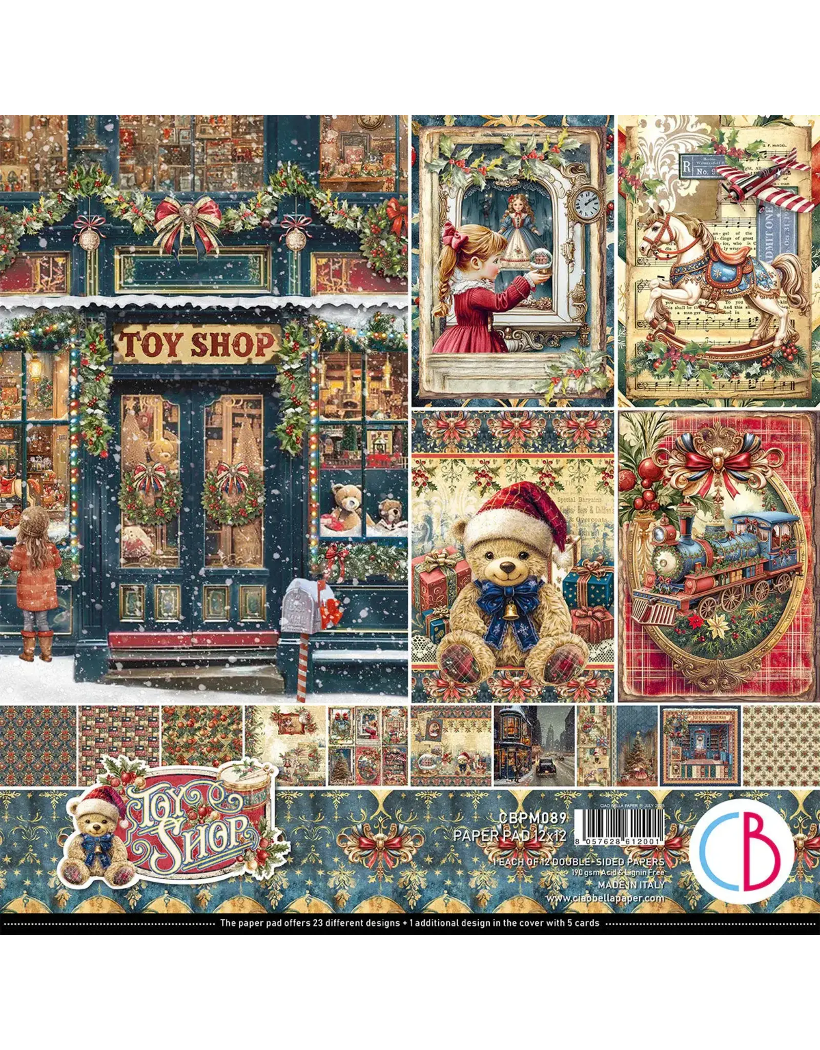 CIAO BELLA CIAO BELLA TOY SHOP 12x12 PAPER PAD 12 SHEETS