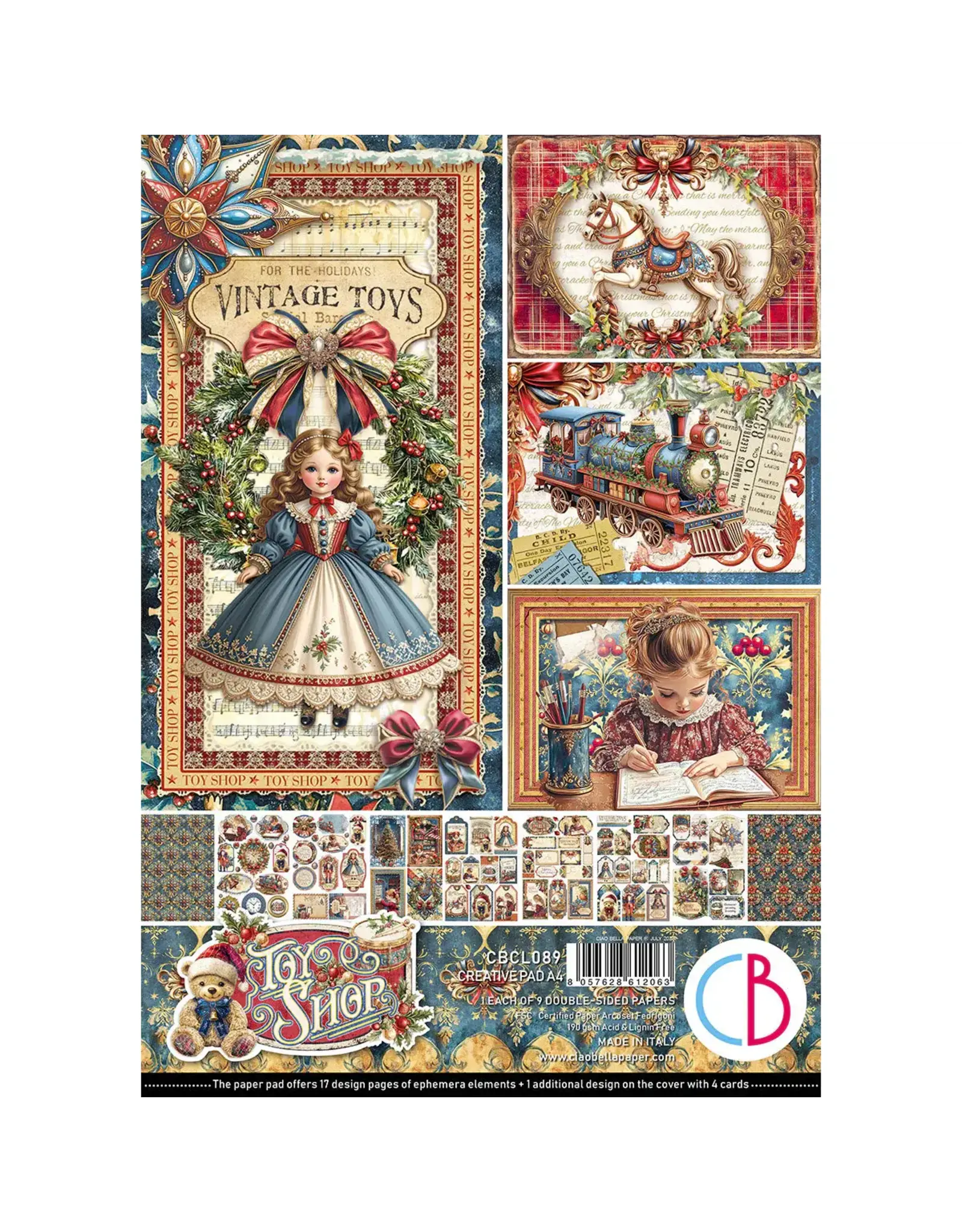 CIAO BELLA CIAO BELLA TOY SHOP A4 CREATIVE PAD 9 SHEETS
