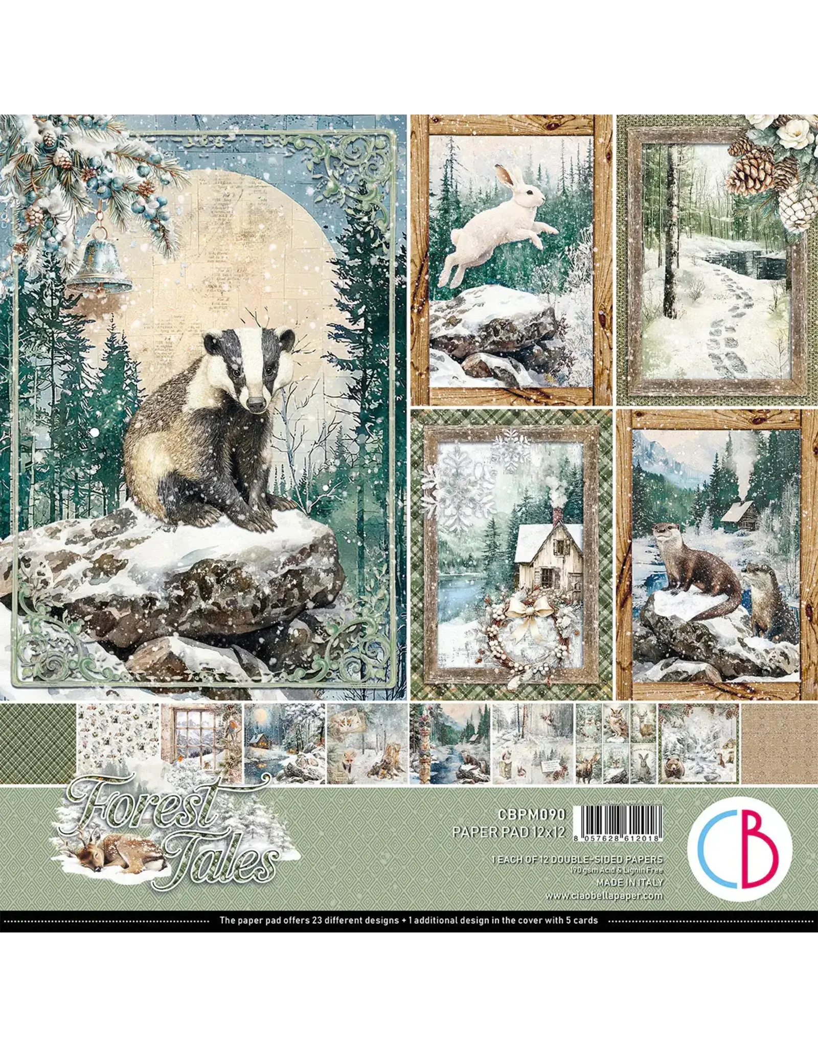 CIAO BELLA CIAO BELLA FOREST TALES 12x12 PAPER PAD 12 SHEETS