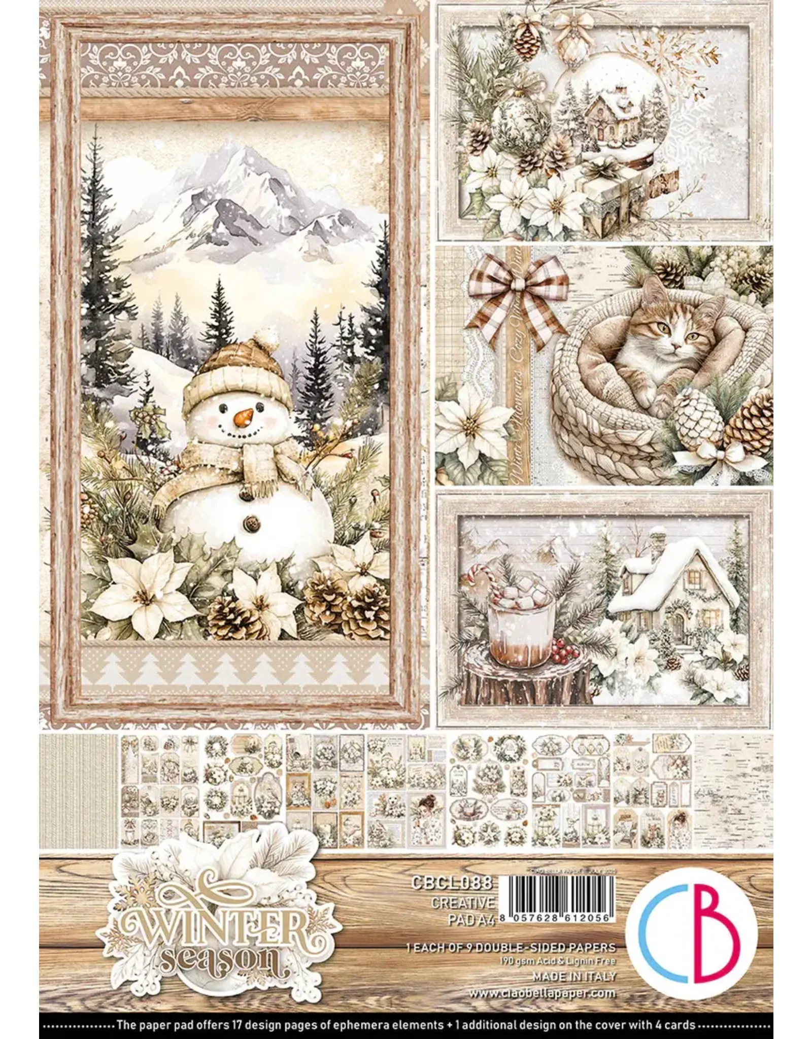 CIAO BELLA CIAO BELLA WINTER SEASON A4 CREATIVE PAD 9 SHEETS