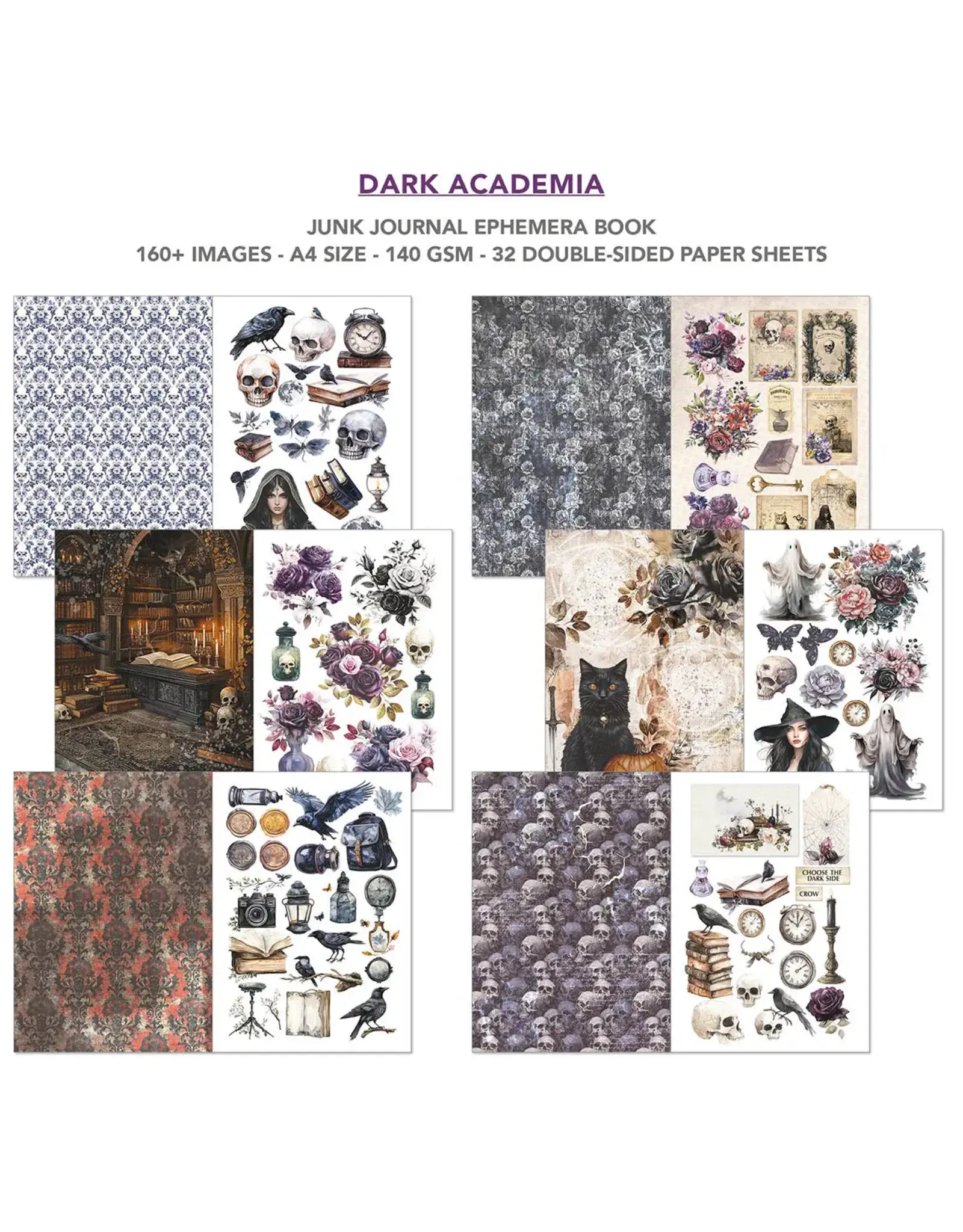 CIAO BELLA CIAO BELLA DARK ACADEMIA JUNK JOURNAL & EPHEMERA 32/PK