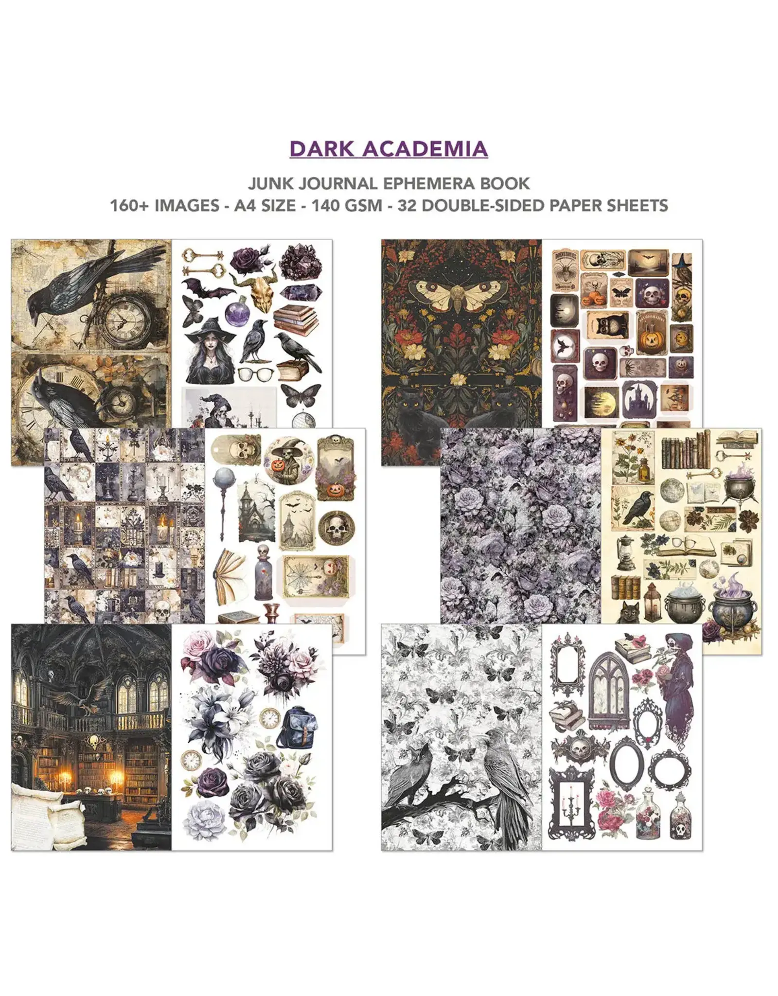 CIAO BELLA CIAO BELLA DARK ACADEMIA JUNK JOURNAL & EPHEMERA 32/PK