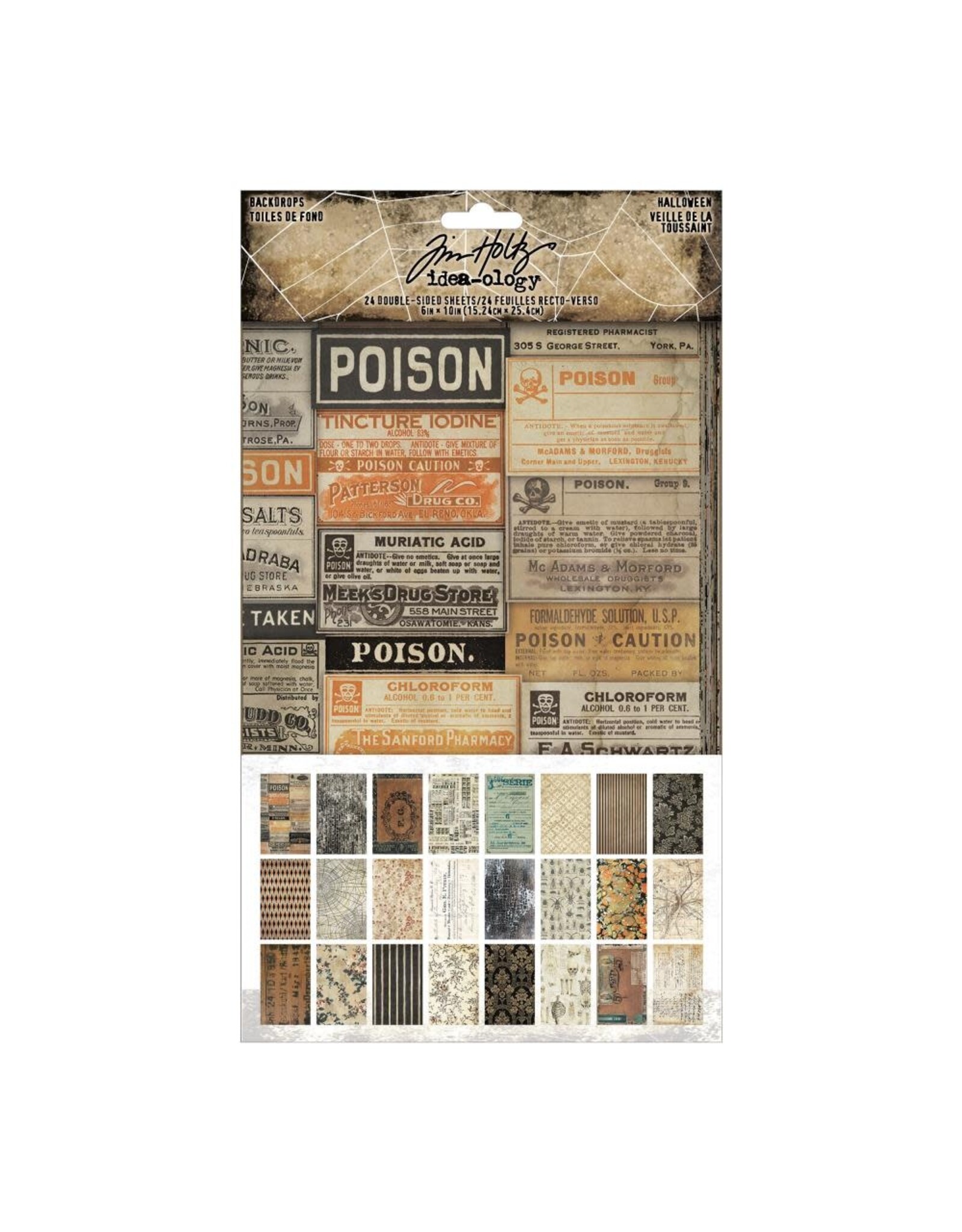 ADVANTUS TIM HOLTZ IDEA-OLOGY HALLOWEEN BACKDROPS 6x10 CARDSTOCK 24 SHEETS