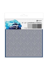 RANGER RANGER SIMON HURLEY GEO LEAVES 6x6 LAYERING STENCIL SET