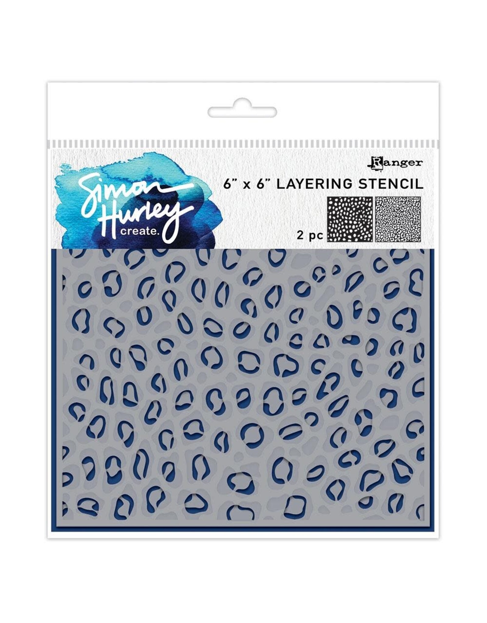 RANGER RANGER SIMON HURLEY LEOPARD 6x6 LAYERING STENCIL SET