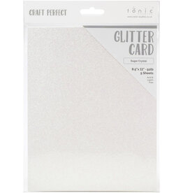 TONIC TONIC STUDIOS GLITTER CARD SUGAR CRYSTAL 8.5X11 5PK