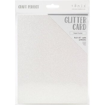 TONIC TONIC STUDIOS GLITTER CARD SUGAR CRYSTAL 8.5X11 5PK