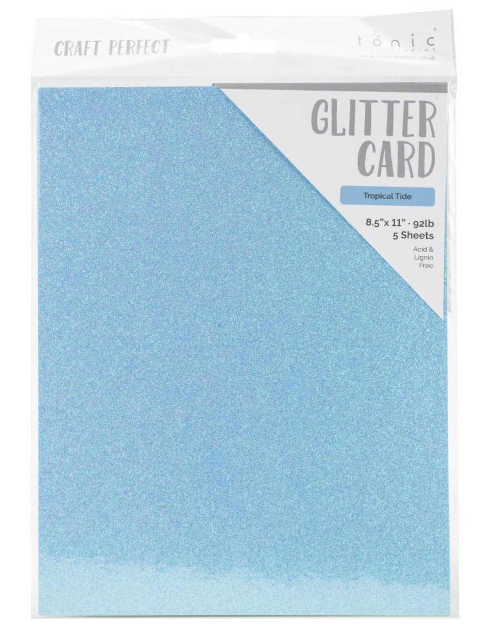 TONIC TONIC STUDIOS GLITTER CARD TROPICAL TIDE 8.5X11 5PK