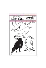 RANGER RANGER DINA WAKLEY MEDIA SCRIBBLY RAVENS CLING STAMP SET