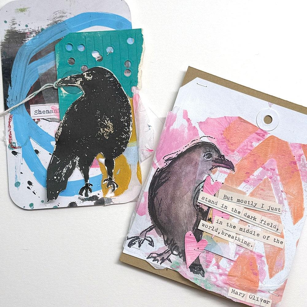 RANGER RANGER DINA WAKLEY MEDIA SCRIBBLY RAVENS CLING STAMP SET