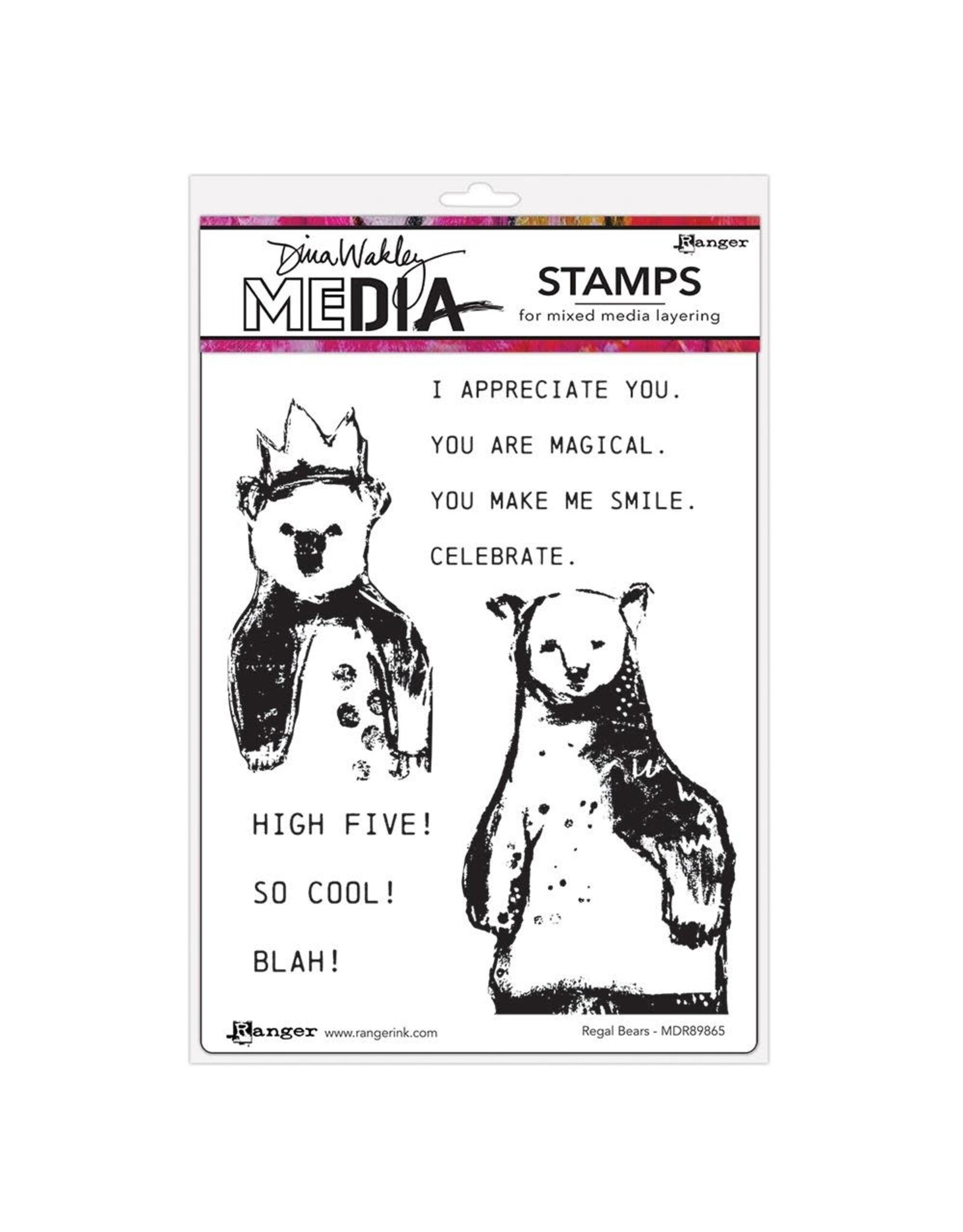 RANGER RANGER DINA WAKLEY MEDIA REGAL BEARS CLING STAMP SET