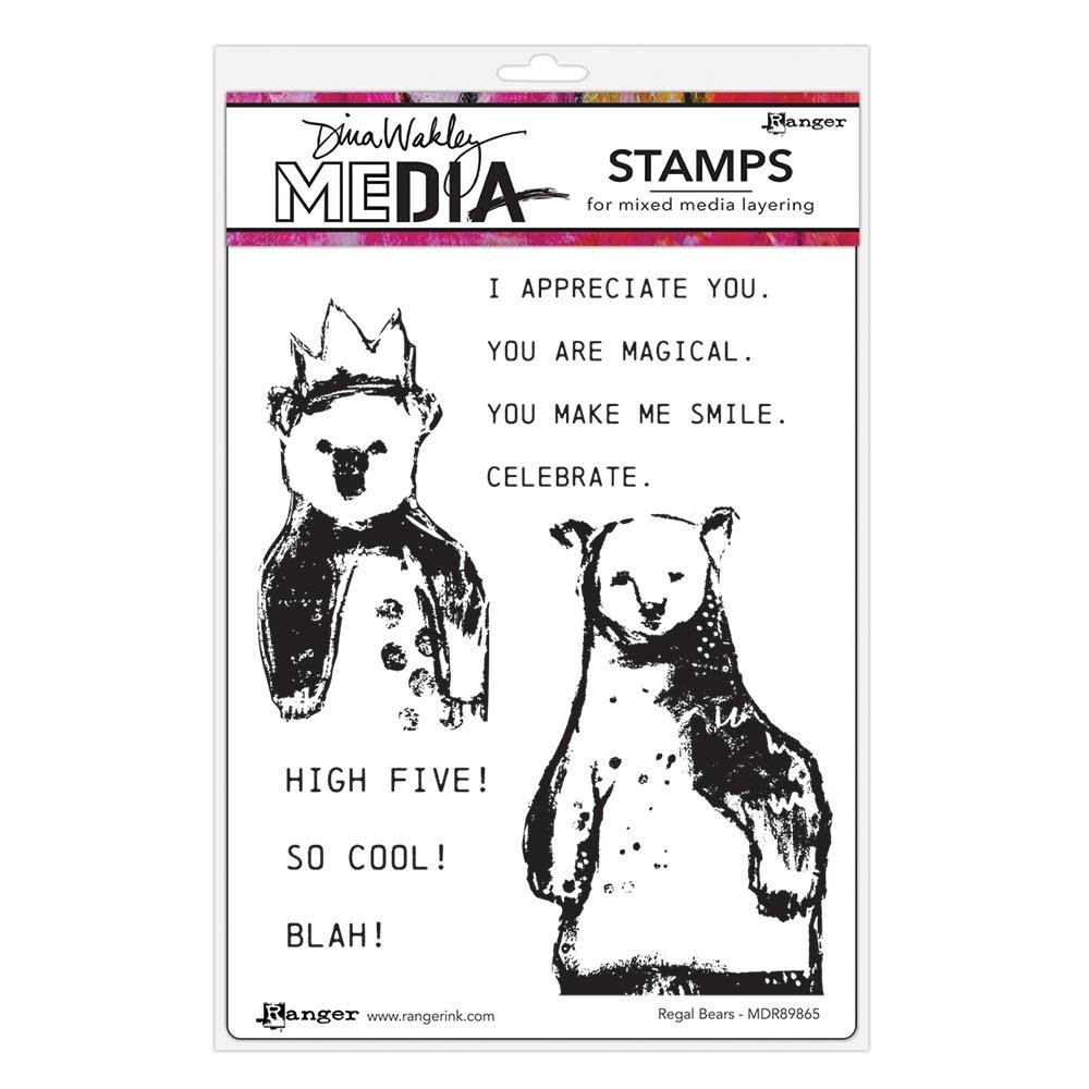 RANGER RANGER DINA WAKLEY MEDIA REGAL BEARS CLING STAMP SET
