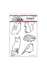 RANGER RANGER DINA WAKLEY MEDIA WOODLAND CLING STAMP SET