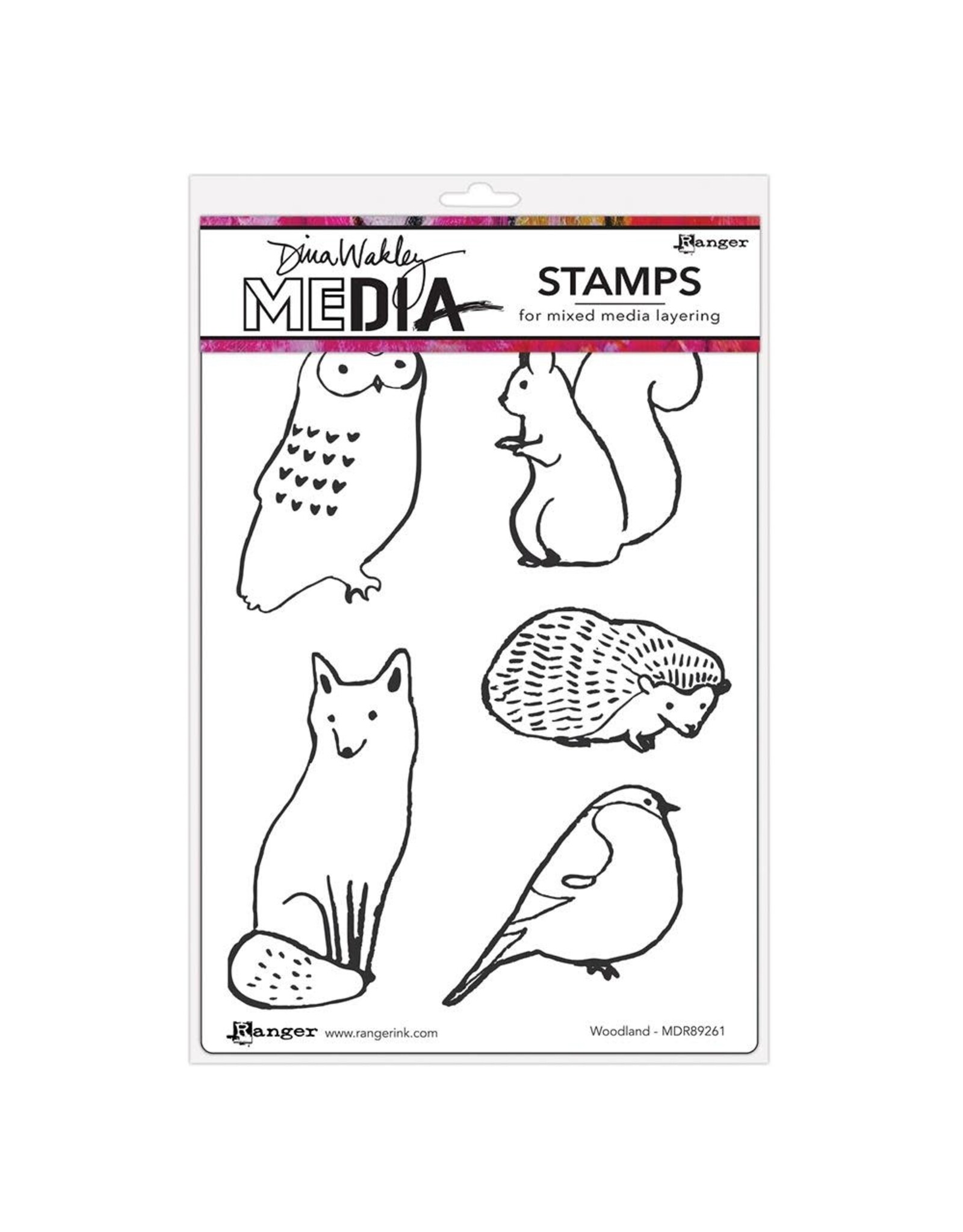 RANGER RANGER DINA WAKLEY MEDIA WOODLAND CLING STAMP SET