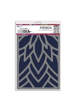 RANGER RANGER DINA WAKLEY MEDIA STENCIL FLOWING PETALS 9"X6"
