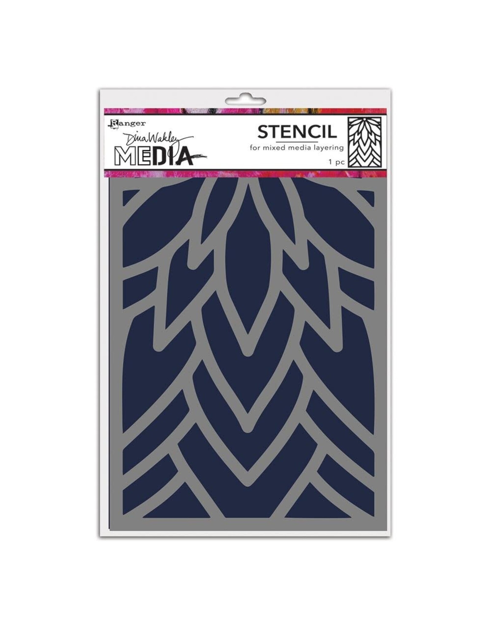 RANGER RANGER DINA WAKLEY MEDIA STENCIL FLOWING PETALS 9"X6"