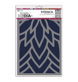 RANGER RANGER DINA WAKLEY MEDIA STENCIL FLOWING PETALS 9"X6"