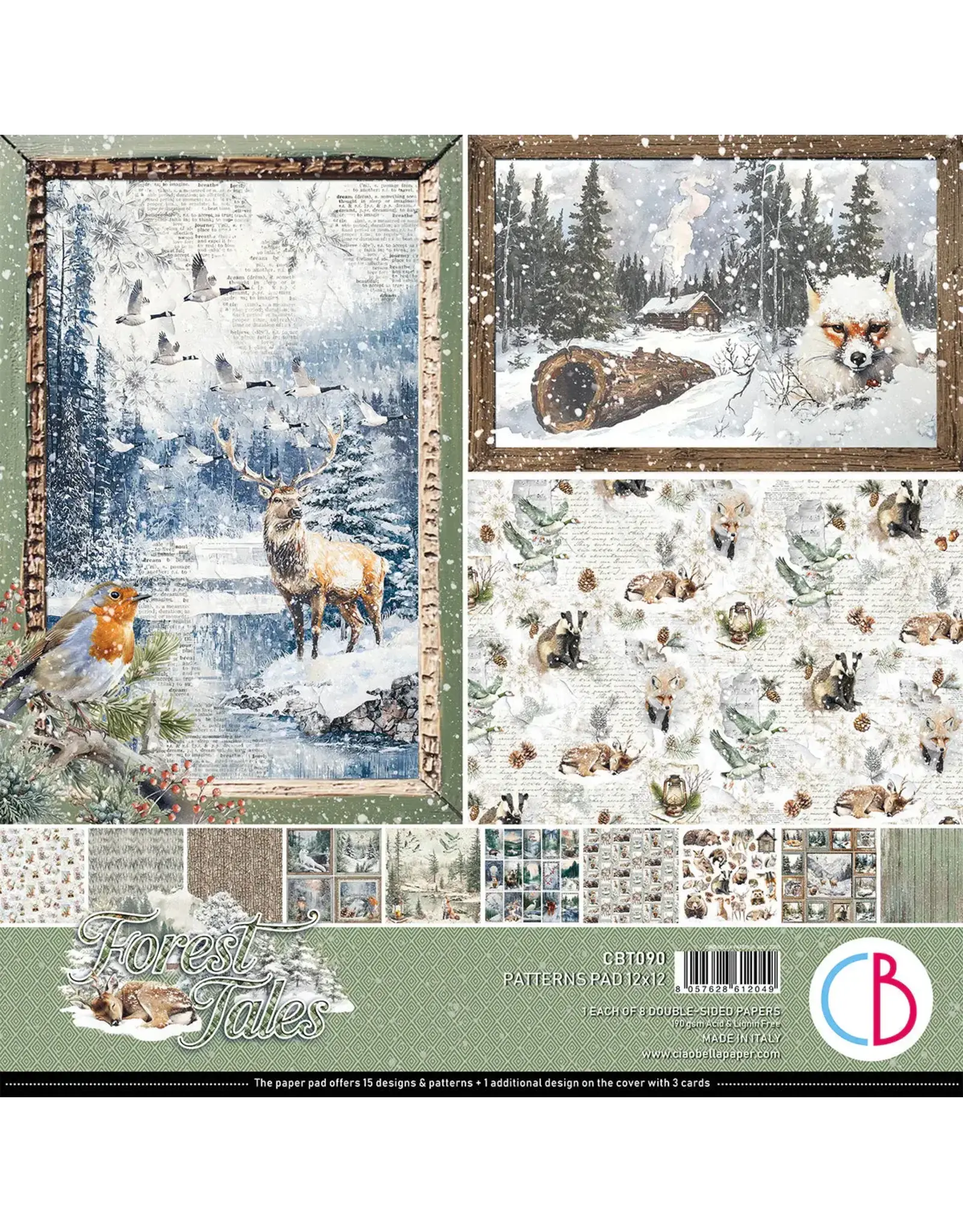 CIAO BELLA CIAO BELLA FOREST TALES 12x12 PATTERNS PAD 8 SHEETS