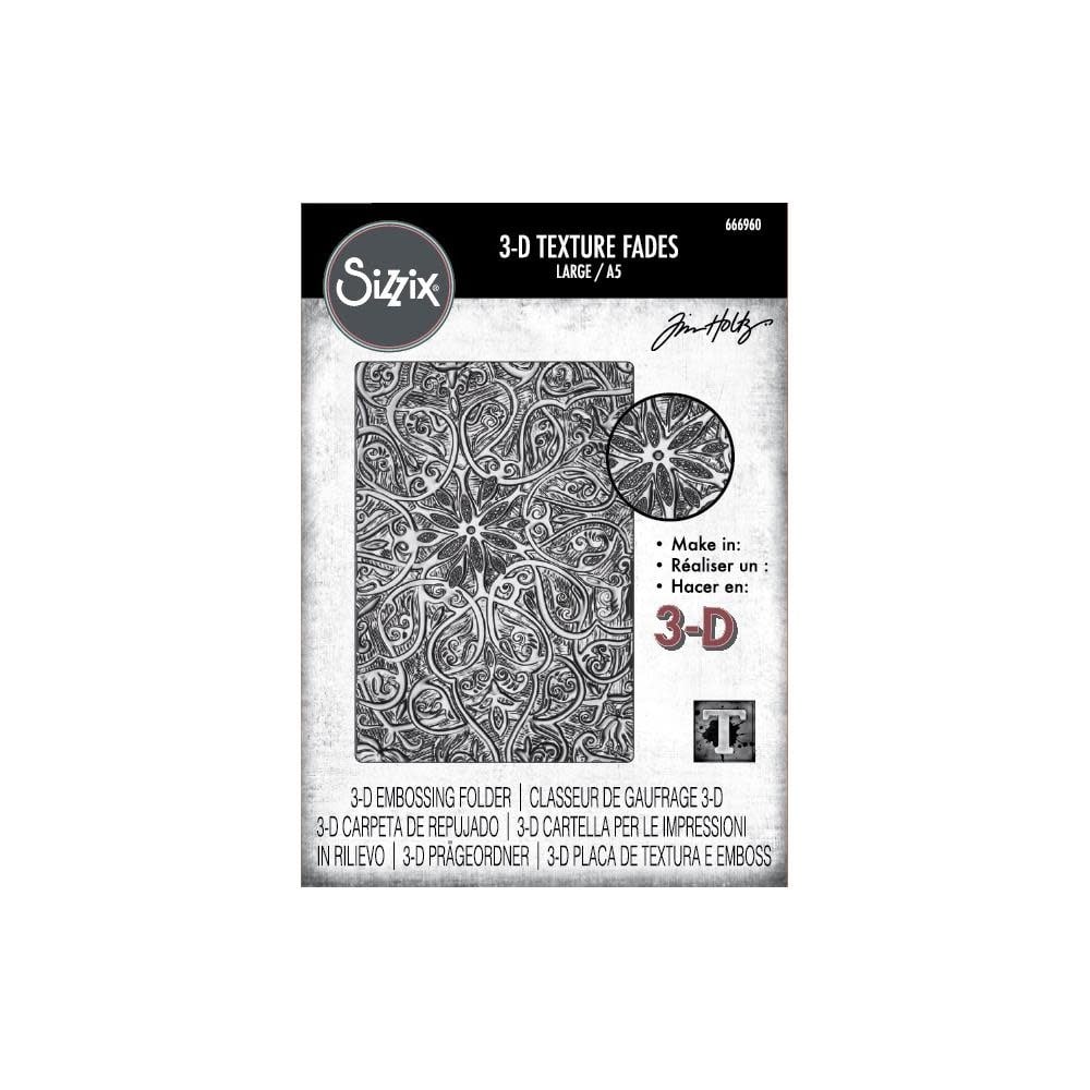SIZZIX SIZZIX TIM HOLTZ 3D TEXTURE FADES ENGRAVED LARGE A5 EMBOSSING FOLDER