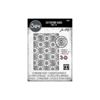 SIZZIX SIZZIX TIM HOLTZ 3D TEXTURE FADES KALEIDOSCOPE LARGE A5 EMBOSSING FOLDER