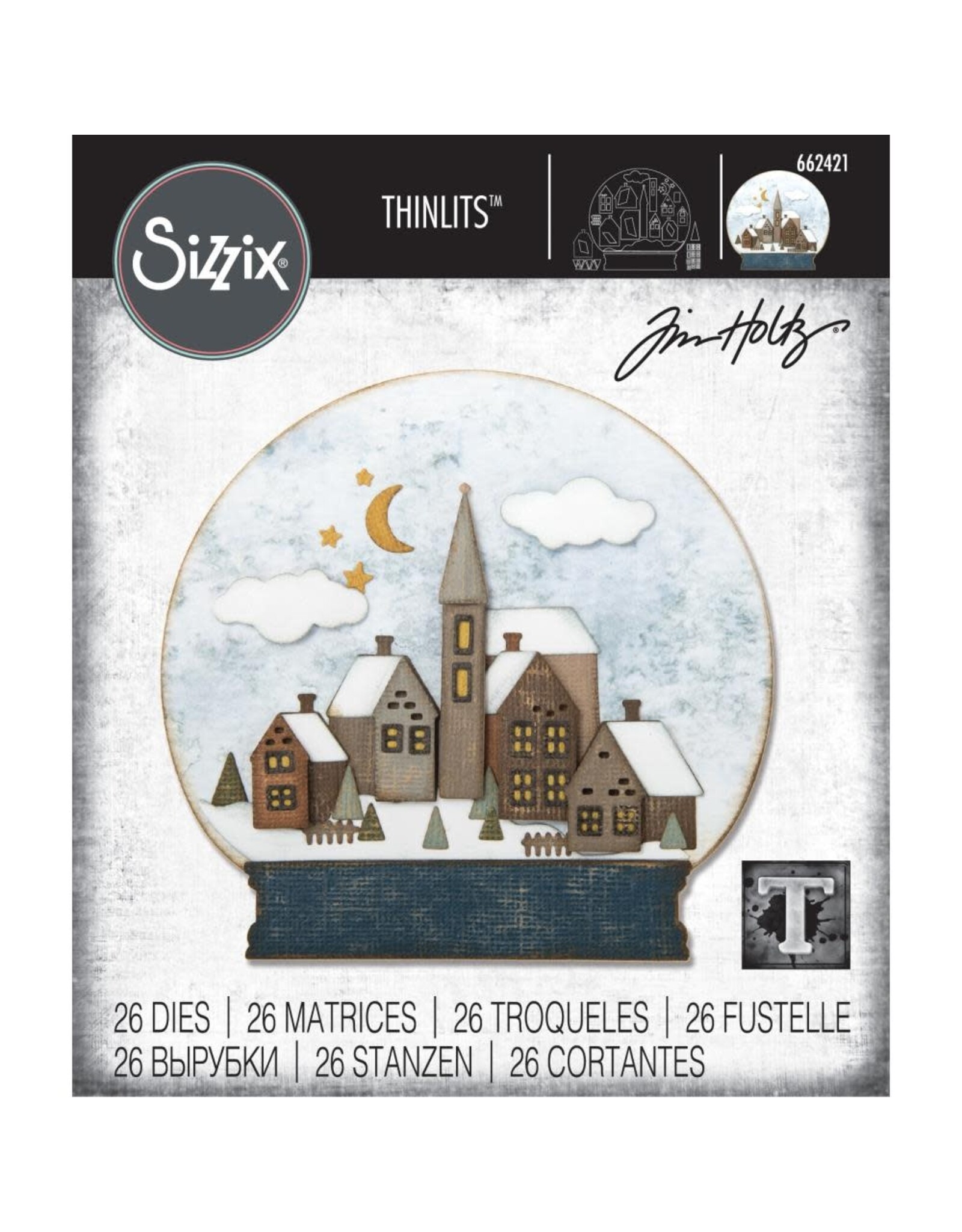 SIZZIX TIM HOLTZ THINLITS SNOWGLOBE #2 DIE SET