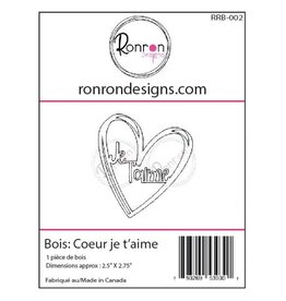RONRON DESIGNS RONRON DESIGNS COEUR JE T'AIME WOOD PIECE