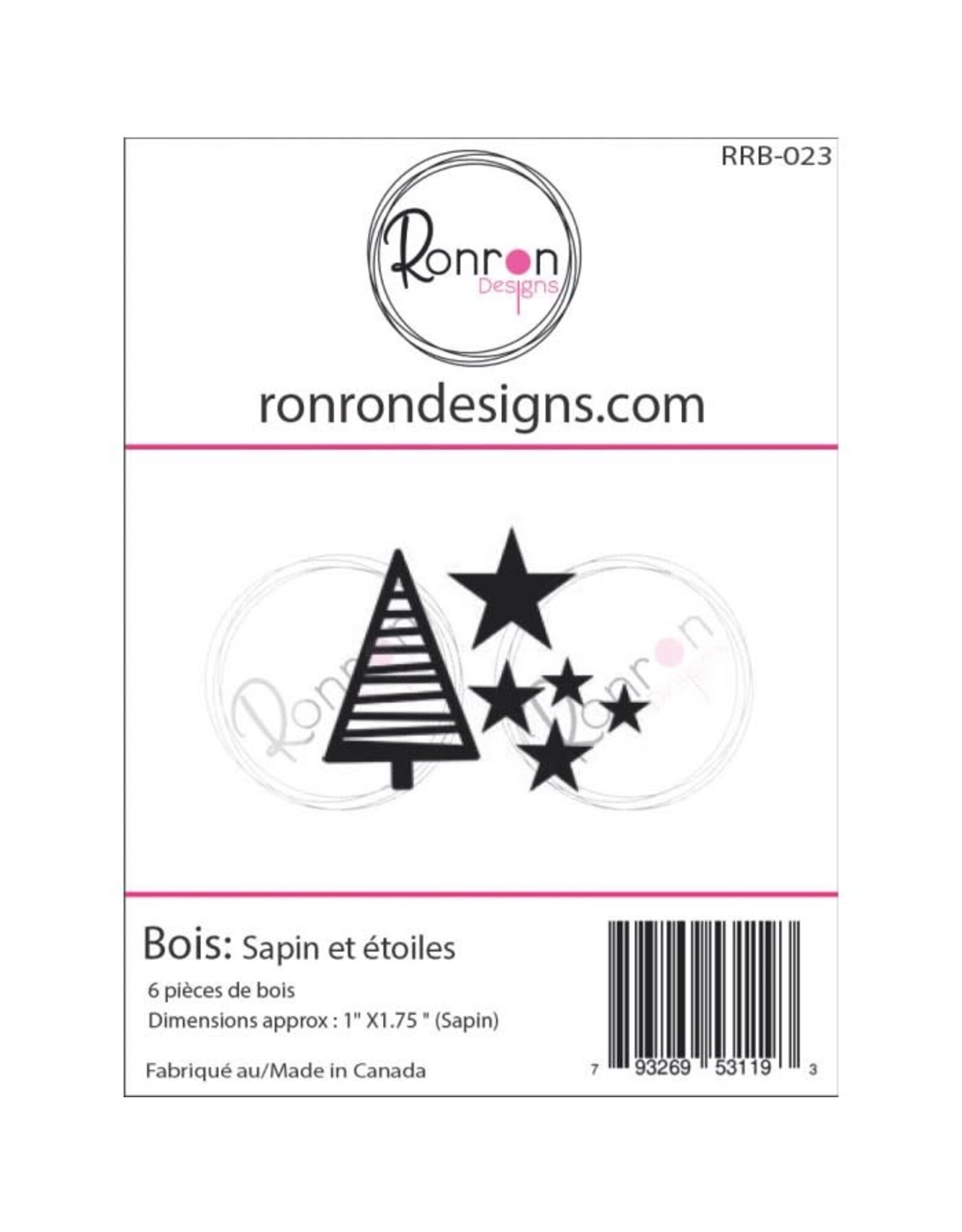 RONRON DESIGNS RONRON DESIGNS SAPIN ET ÉTOILES WOOD PIECES