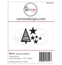 RONRON DESIGNS RONRON DESIGNS SAPIN ET ÉTOILES WOOD PIECES