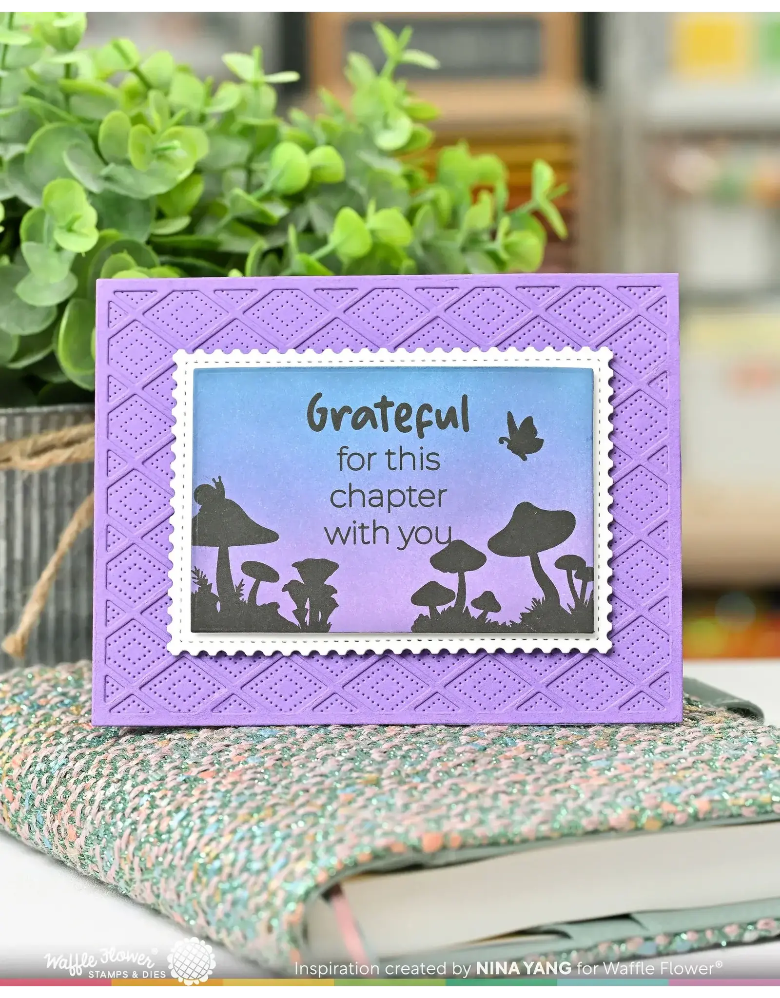 WAFFLE FLOWER WAFFLE FLOWER POSTAGE COLLAGE MUSH LOVE CLEAR STAMP SET