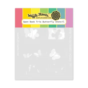 WAFFLE FLOWER WAFFLE FLOWER OPEN BOOK TRIO BUTTERFLY STENCIL SET