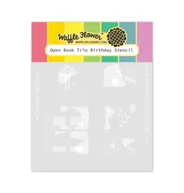 WAFFLE FLOWER WAFFLE FLOWER OPEN BOOK TRIO BIRTHDAY STENCIL SET