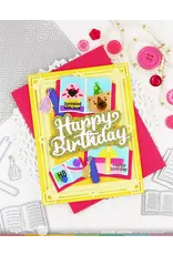 WAFFLE FLOWER WAFFLE FLOWER OPEN BOOK TRIO BIRTHDAY STENCIL SET