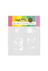WAFFLE FLOWER WAFFLE FLOWER OPEN BOOK TRIO BIRTHDAY STENCIL SET